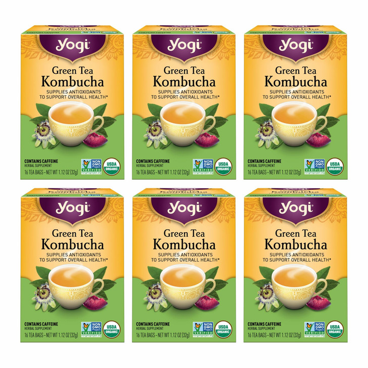 Yogi Green Tea Kombucha 16 Tea Bags 6 Pack