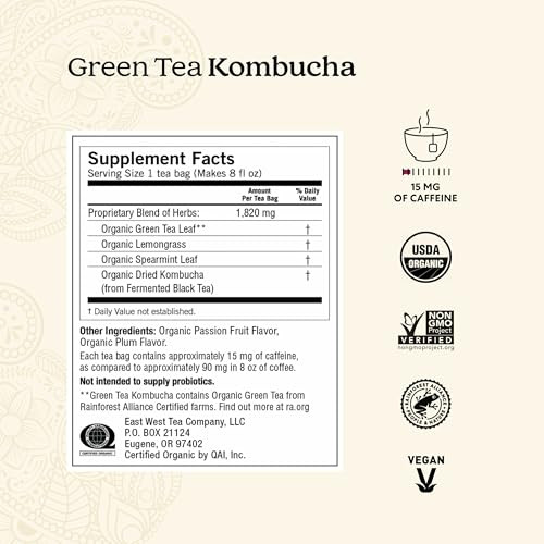 Yogi Green Tea Kombucha 16 Tea Bags 6 Pack