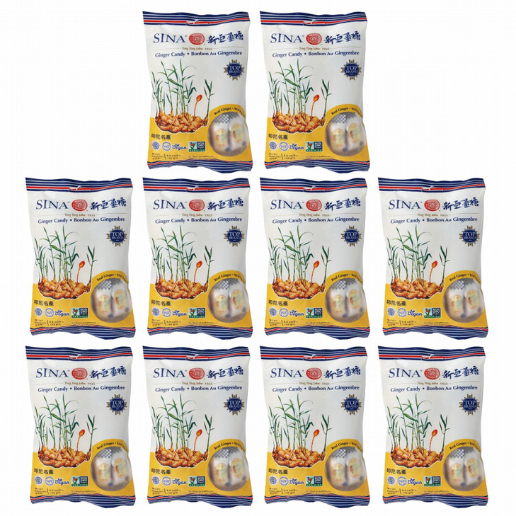 Pack Of 10 Ting Ting Jehe Chewy Ginger Candy Value Pack 4.04Oz