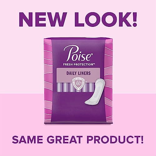 Poise Incontinence Panty Liners Very Light Absorbency Long 44 Count