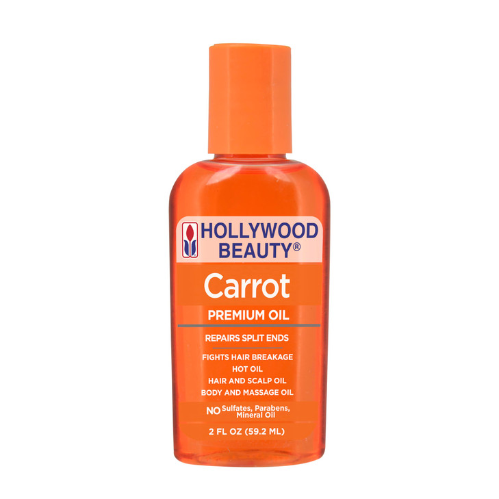 Hollywood Beauty Carrot Hair Oil 2Oz Bottle Hair Scalp Skin Nail And Massage Oil Helps Repair Damaged Hair And Skin Can Be Used As A Hot Oil