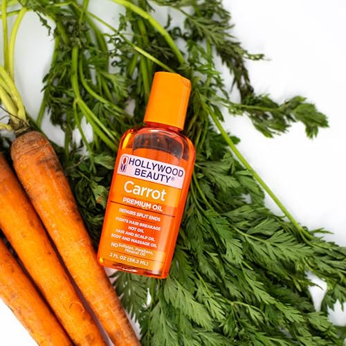 Hollywood Beauty Carrot Hair Oil 2Oz Bottle Hair Scalp Skin Nail And Massage Oil Helps Repair Damaged Hair And Skin Can Be Used As A Hot Oil