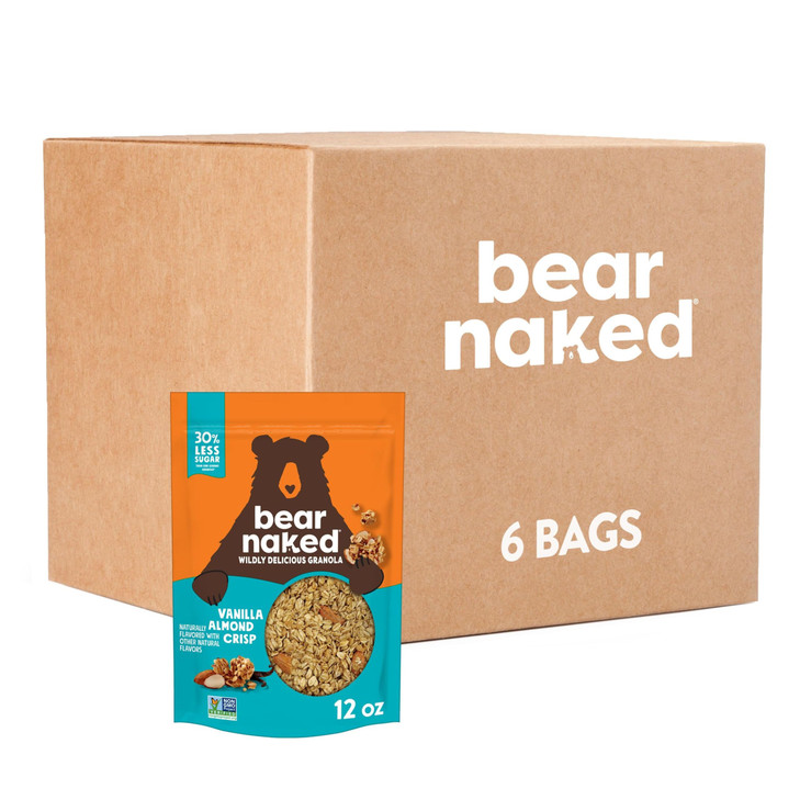 Bear Naked Granola Cereal Whole Grain Granola Breakfast Snacks Vanilla Almond Crisp 6 Bags