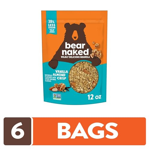 Bear Naked Granola Cereal Whole Grain Granola Breakfast Snacks Vanilla Almond Crisp 6 Bags