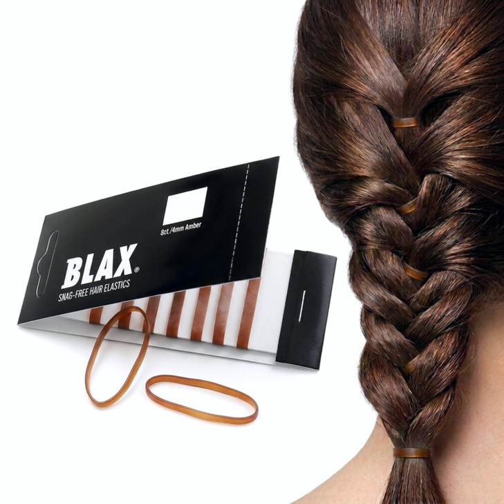 Blax Brown Hair Elastics Seamless Snag Free Hair Ties 4Mm 8 Count