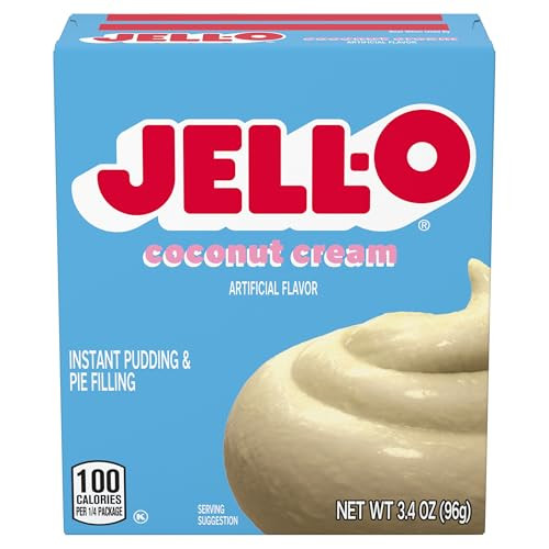 Jell O Instant Pudding And Pie Filling Mix Coconut Cream Flavor Smooth And Creamy Dessert For Baking Pies Parfaits And No Bake Recipes 3.4