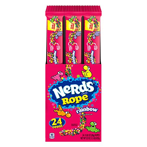 Nerds Rope Rainbow Candy Crunchy And Gummy 0.92 Oz 24 Pk