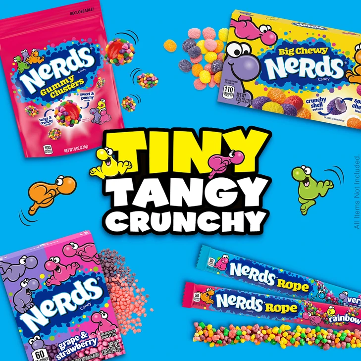 Nerds Rope Rainbow Candy Crunchy And Gummy 0.92 Oz 24 Pk