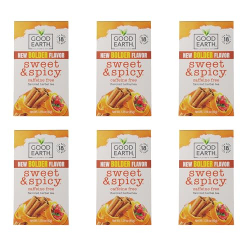 Good Earth Herbal Tea Sweet And Spicy Caffeine Free Packaging May Vary 18 Count Pack Of 6