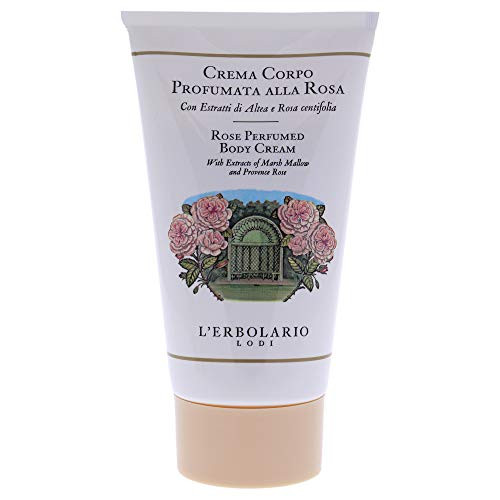 L Erbolario Body Cream Moisturizing Body Butter With Marsh Mallow And Provence Rose Nourishing Skin Care With Floral Amber Scent Rose 5.1 Oz
