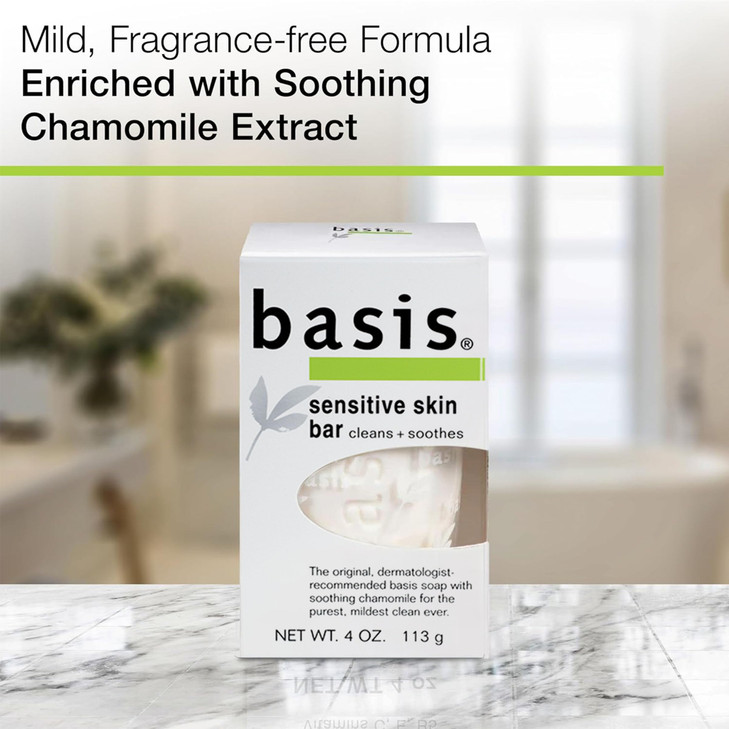 Basis Sensitive Skin Bar Soap For Body Hands And Face Multipack 6 X 4 Oz