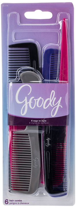 Goody Hair Products Family Set Of 6 Combs Assorted Colors 1 Pack