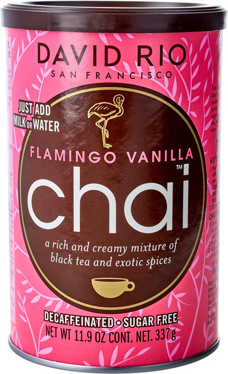David Rio Flamingo Vanilla Decaffeinated Chai Tea Latte Mix 11.9 Oz