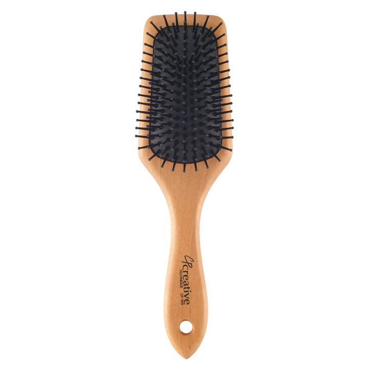 Creative Hair Brushes Birchwood Nylon Pin Bristle Paddle Brush For All Hair Types Cp Ws
