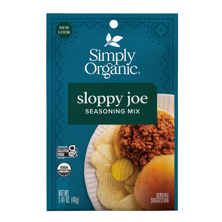 Simply Organic Sloppy Joe Seasoning Mix 1.41 Ounce Packet Tangy And Robust Kosher No Artificial Ingredients Pack Of 12