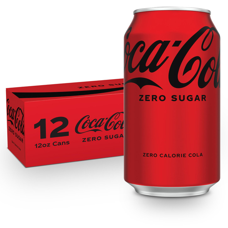 Coca Cola Zero Sugar Soda Soft Drink Fridge Pack Cans 12 Fl Oz 12 Pack