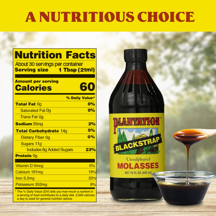 Plantation Blackstrap Molasses 15 Oz Unsulphured Molasses With Bold Full Bodied Flavor For Baking Bbq Baked Beans And Beverages Natural