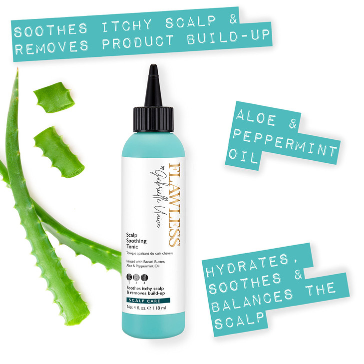 Flawless by Gabrielle Union - Scalp Soothing Tonic Hair Treatment, 4 OZ for Textured Hair