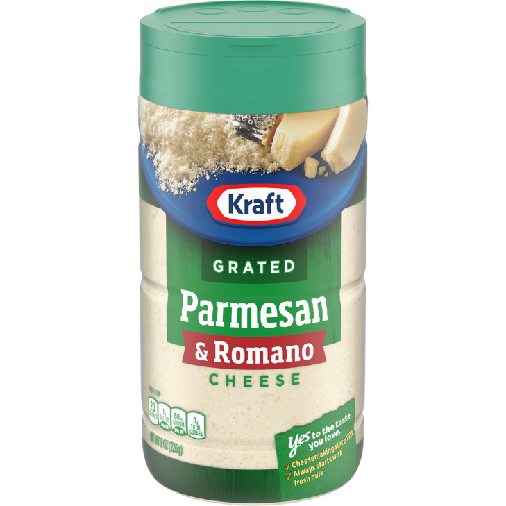 Kraft Parmesan And Romano Grated Cheese 8 Oz Shaker
