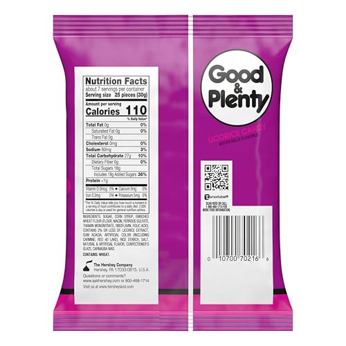 Good And Plenty Licorice Fat Free Candy Bag 7 Ounce