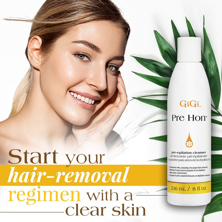 Gigi Pre Hon Pre Epilation Pre Wax Cleanser Skin Prep For Waxing Removes Oil And Impurities Ideal For Face And Body 8 Fl Oz