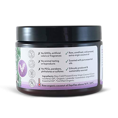 Organic Fiji Raw Cold Pressed Coconut Oil For Hair Skin Face And Body Relaxing Massage Oil Lavender 12 Oz For Women Men And Baby
