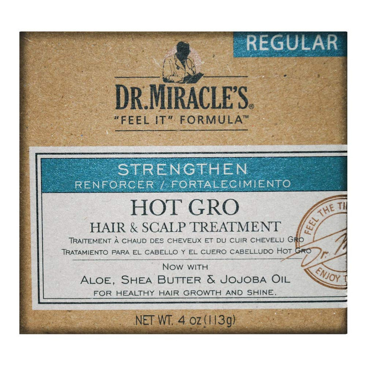 Dr. Miracle S Hot Gro Hair And Scalp Treatment For Healthy Hair Growth And Shine Contains Aloe Shea Butter And Jojoba Oil Strengthens