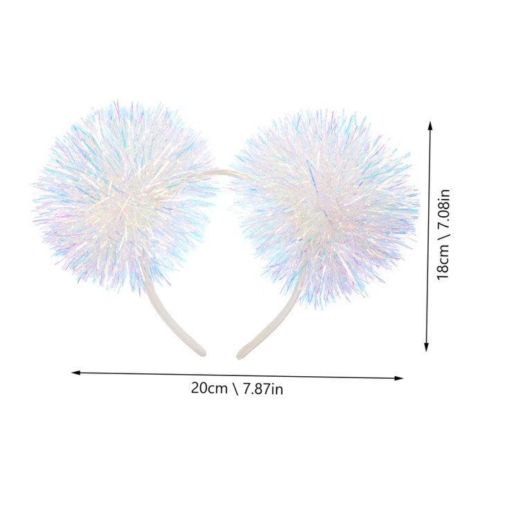 Beaupretty Pom Pom Headband Head Bopper Tinsel Pompom Ball Headband Foil Strips Pompom Headband Fashion Headband Cosplay Hair Accessories for Girls W
