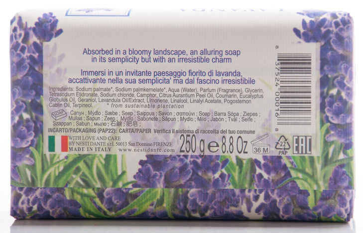 Nesti Dante Nesti Dante Dei Colli Fiorentini Triple Milled Vegetal Soap Tuscan Lavender 8.8Oz 8.8 Ounce