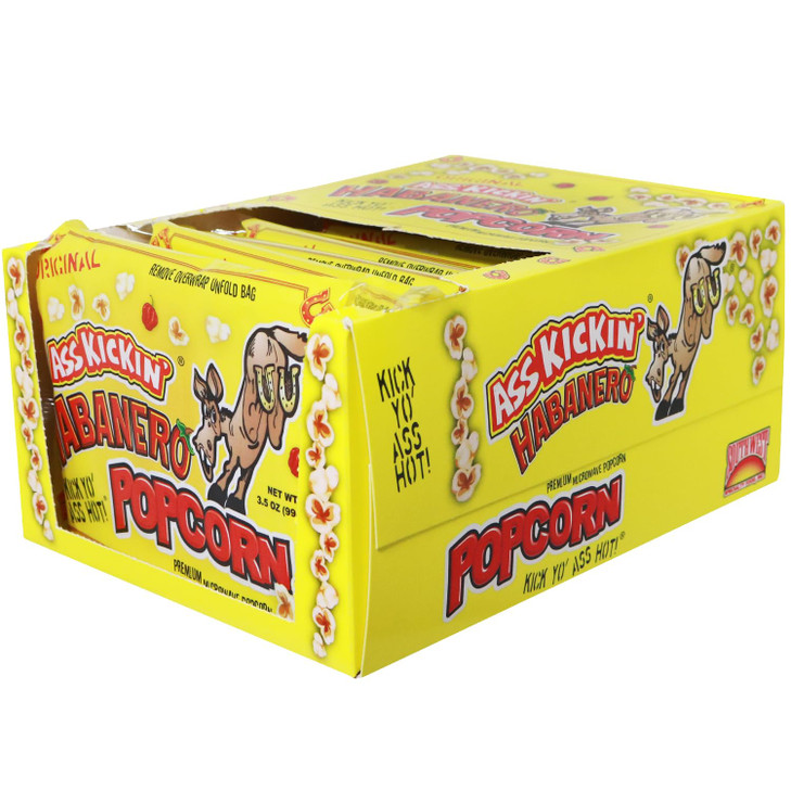 Ass Kickin Habanero Microwave Popcorn Bags 12 Pack Ultimate Spicy Popcorn Gourmet Gift Makes A Great Movie Theater Popcorn Or Snack Food For