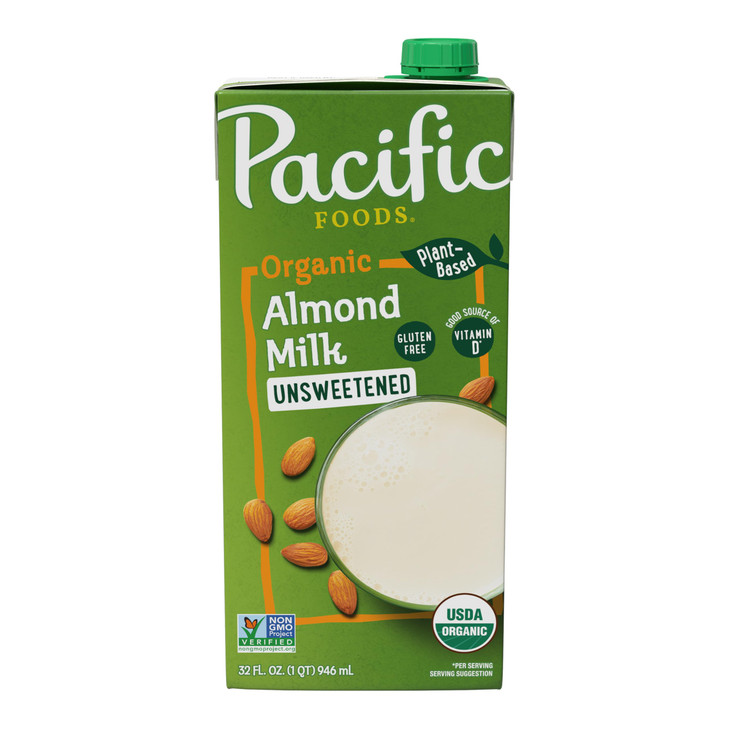 Pacific Foods Organic Unsweetened Almond Original Plant Based Beverage 32Oz