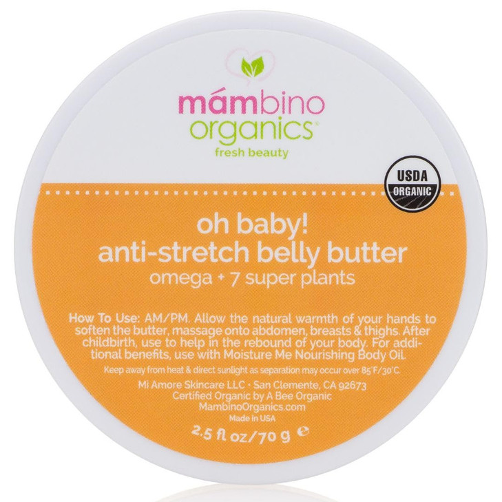 Mambino Organics Oh Baby Belly Butter For Pregnancy Stretch Mark Cream With Shea Cocoa And Mango Butter Belly Cream For Pregnant Women Vegan