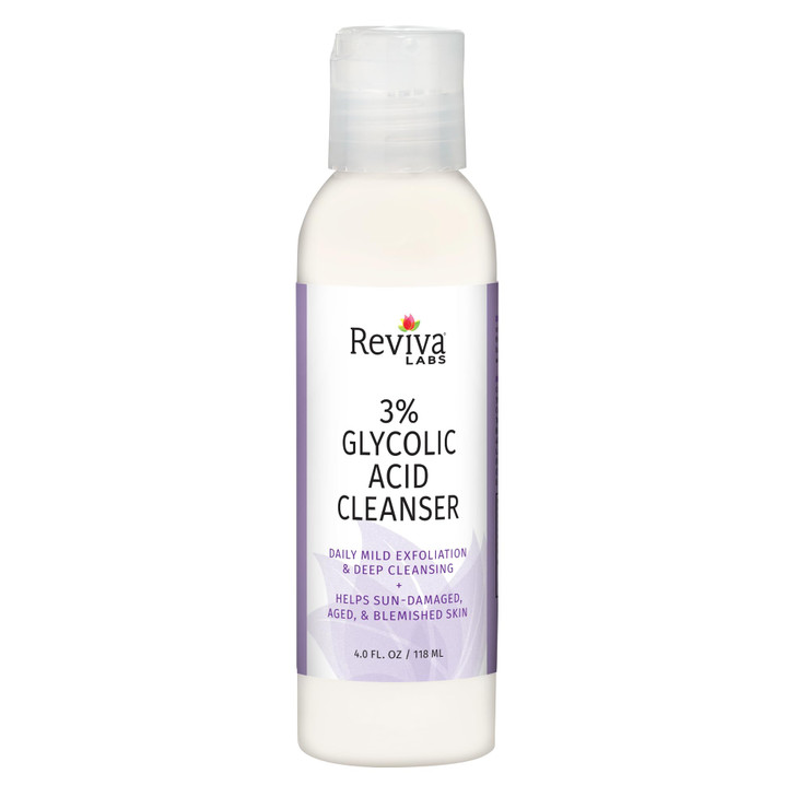 Reviva Labs Glycolic Acid Cleanser Cream Exfoliating Face Wash 4 Oz