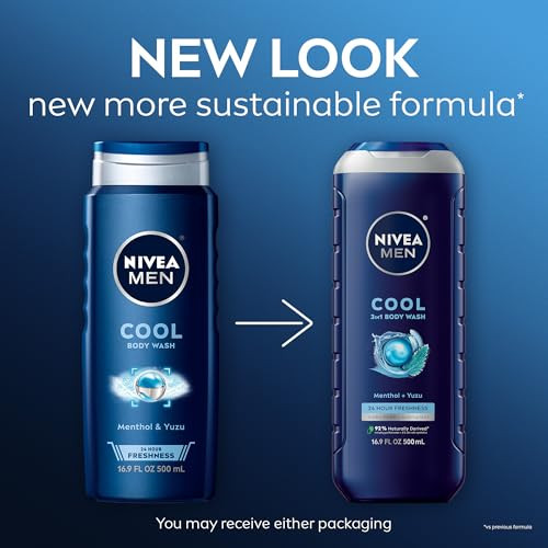 Nivea Men Cool 3 In 1 Body Wash With Menthol Multipack 3 X 16.9 Fl Oz