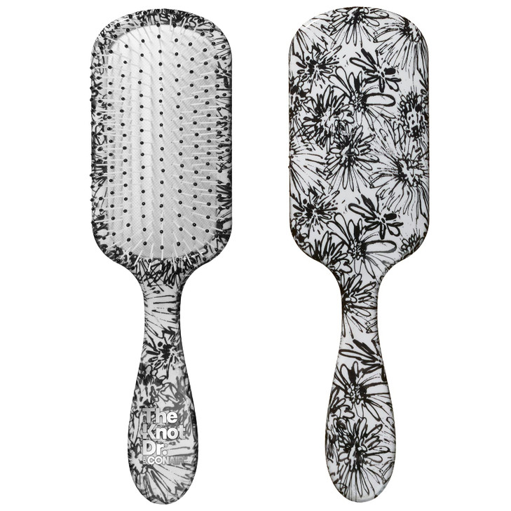 The Knot Dr. hair brush by Conair - Detangling hair brush - Removes Knots and Tangles in wet or dry hair- hair brushes for women - Floral Print
