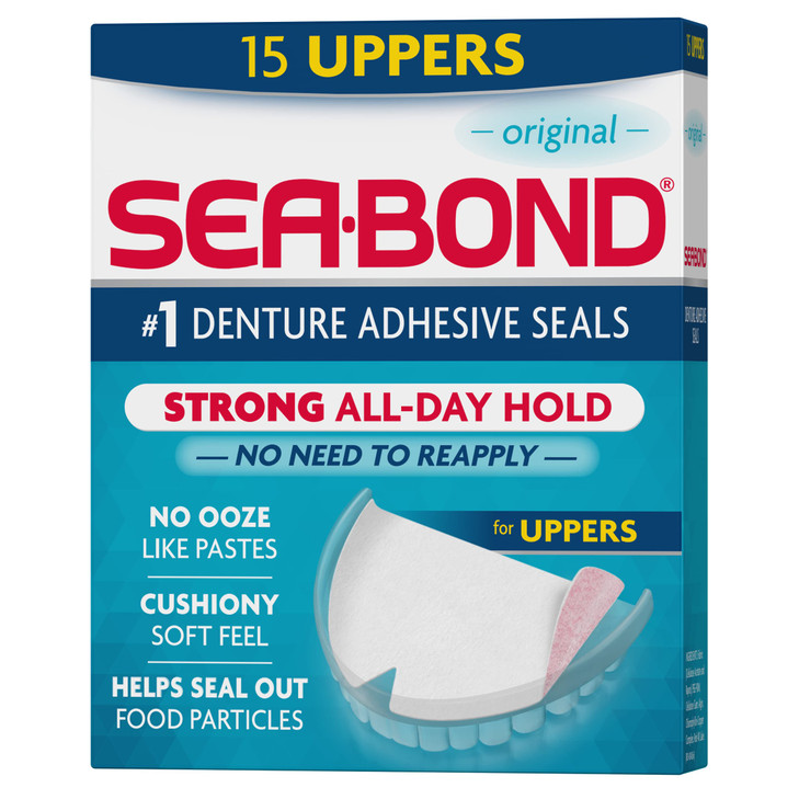 Sea Bond Denture Adhesive Seals Original Uppers 15 Count 1 Pack