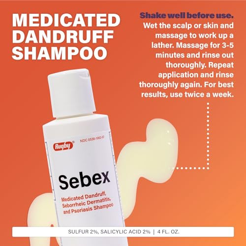 Rugby Sebex Medicated Dandruff Shampoo For Women And Men 2 Percent Sulfur And 2 Percent Salicylic Acid Anti Dandruff Shampoo Helps With