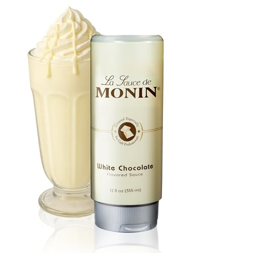 Monin Gourmet White Chocolate Sauce Creamy And Buttery Great For Desserts Coffee And Snacks Gluten Free Non Gmo 12 Ounce