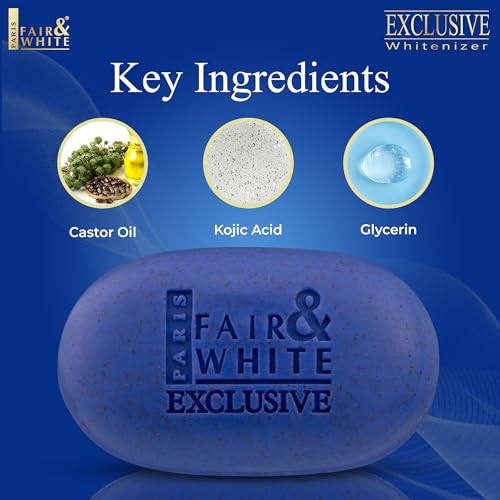 Fair And White Exclusive Exfoliating Soap 200G 7Oz Moisturizing Bar Soap For Face And Body