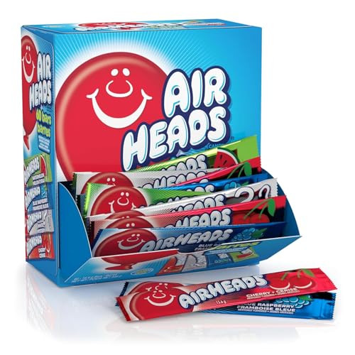 Airheads Full Size Candy Bars Assorted Taffy Variety Pack 60 Count Box