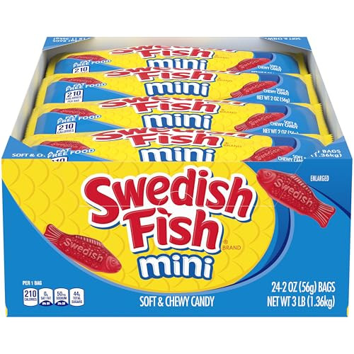 Swedish Fish Mini Soft And Chewy Gummy Candy Bulk Candy 24 2 Oz Bags