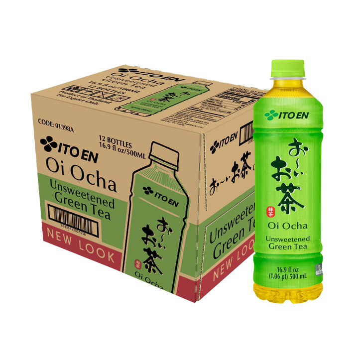Ito En Tea Oi Ocha Green Tea Unsweetened 16.9 Ounce Pack Of 12