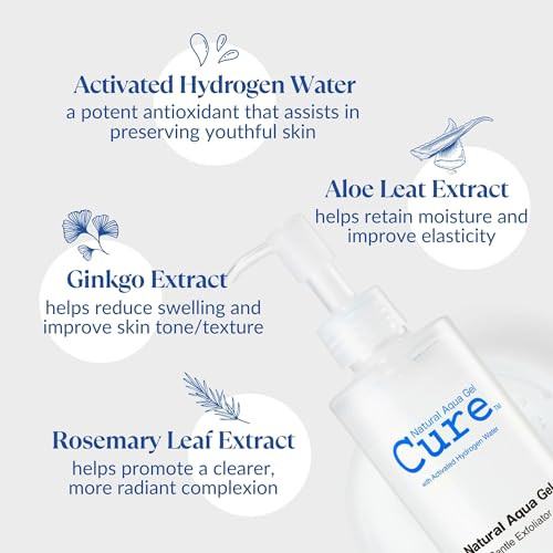 Cure By Toyo Aqua Gel Gentle Exfoliator Clear And Softer Skin Non Abrasive Face And Body Cleanser Sensitive Skin Big Size 8.82Oz