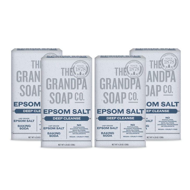 The Grandpa Soap Company Epsom Salt Bar Soap Deep Cleansing Soap Made With Epsom Salt And Baking Soda Removes Dirt Grease And Grime Vegan