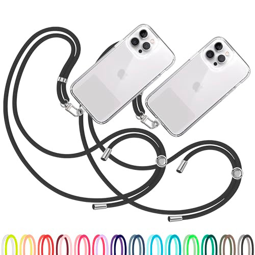 TBOC 2X Cell Phone Lanyard [Army Green] - Comfortable Universal Smartphone Lanyard - Easy to Use Neck Phone Holder [Clear Patch] - Adjustable Length