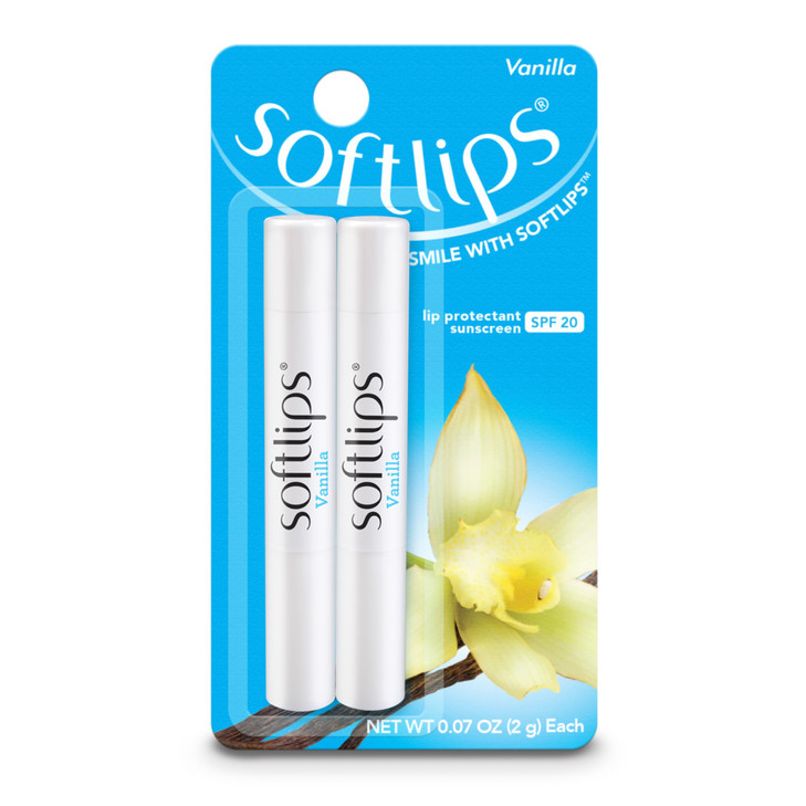 Softlips Lip Protectant Sunscreen Spf 20 Vanilla 2 Count Per Pack Pack Of 3