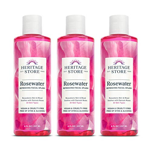 Heritage Store Rosewater Refreshing Facial Splash For Glowing Skin With Damask Rose All Skin Types Rose Water For Face Made Without Dyes Or