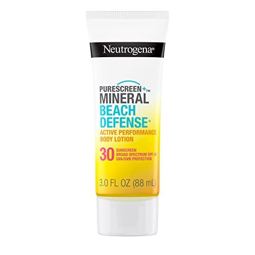 Neutrogena Purescreen+ Mineral Beach Defense Active Performance Body Lotion Sunscreen with Broad Spectrum SPF 30, Quick Drying and Water-Resistant 80
