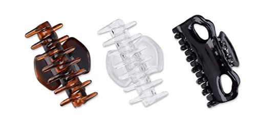 Scunci 2 Loop Jaw Clips 6 Cm Assorted Colors 3 Count Per Pack 1 Pack