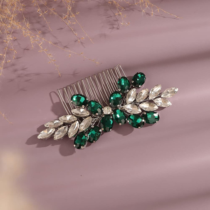 BERYUAN Bridal Hair Accessories - Rhinestone Crystal Side Comb for Wedding, Women and Girls (black)